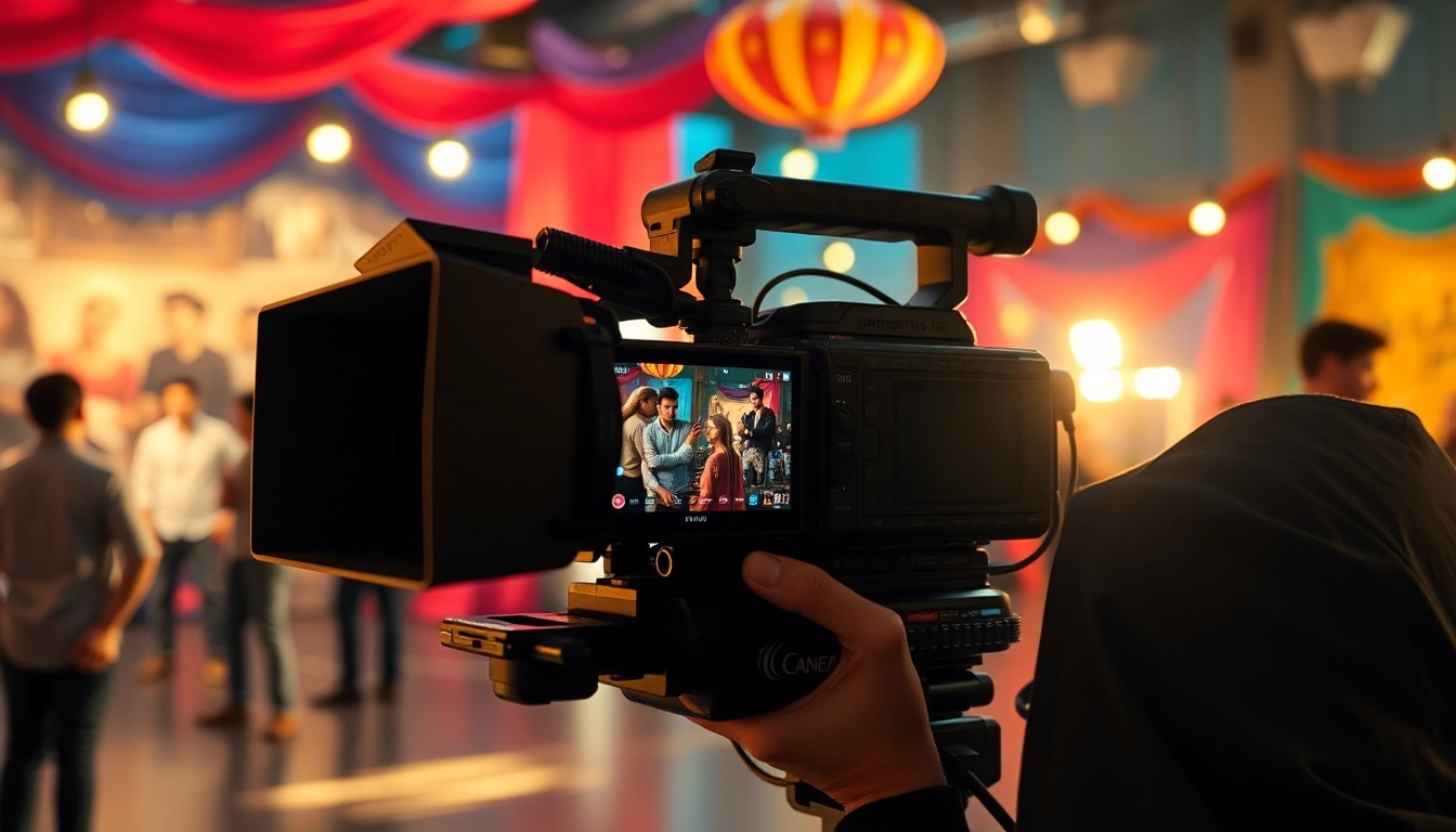 Capture the essence of filmmaking at https://bandarlayarkaca21.com with dynamic scenes and vibrant colors in production.