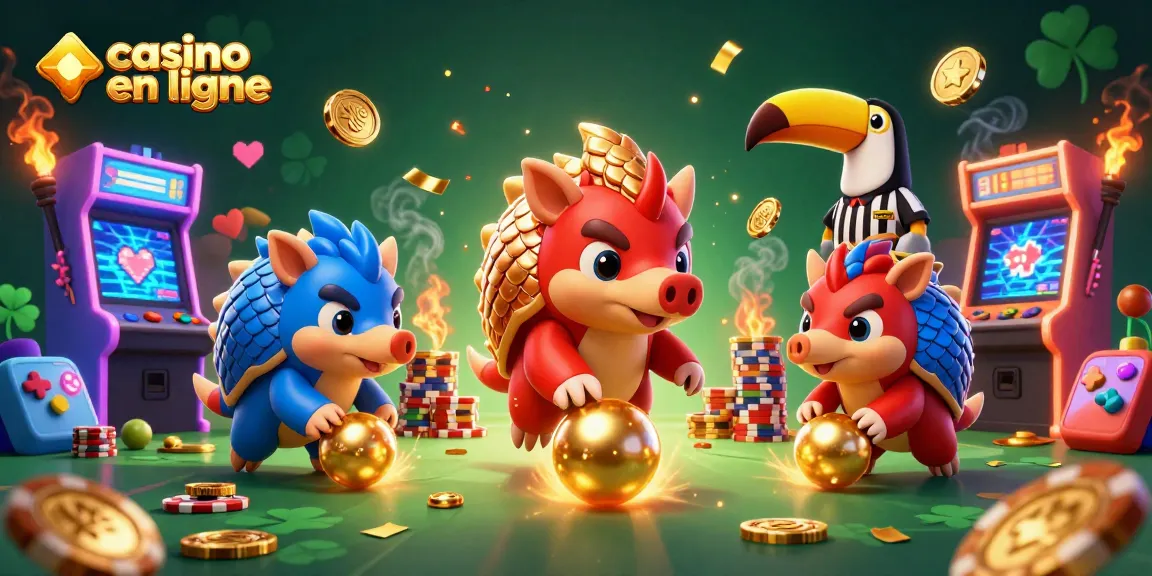 Jouer au casino en ligne avec d'adorables pangolins compétitifs dans une scène de jeu dynamique.