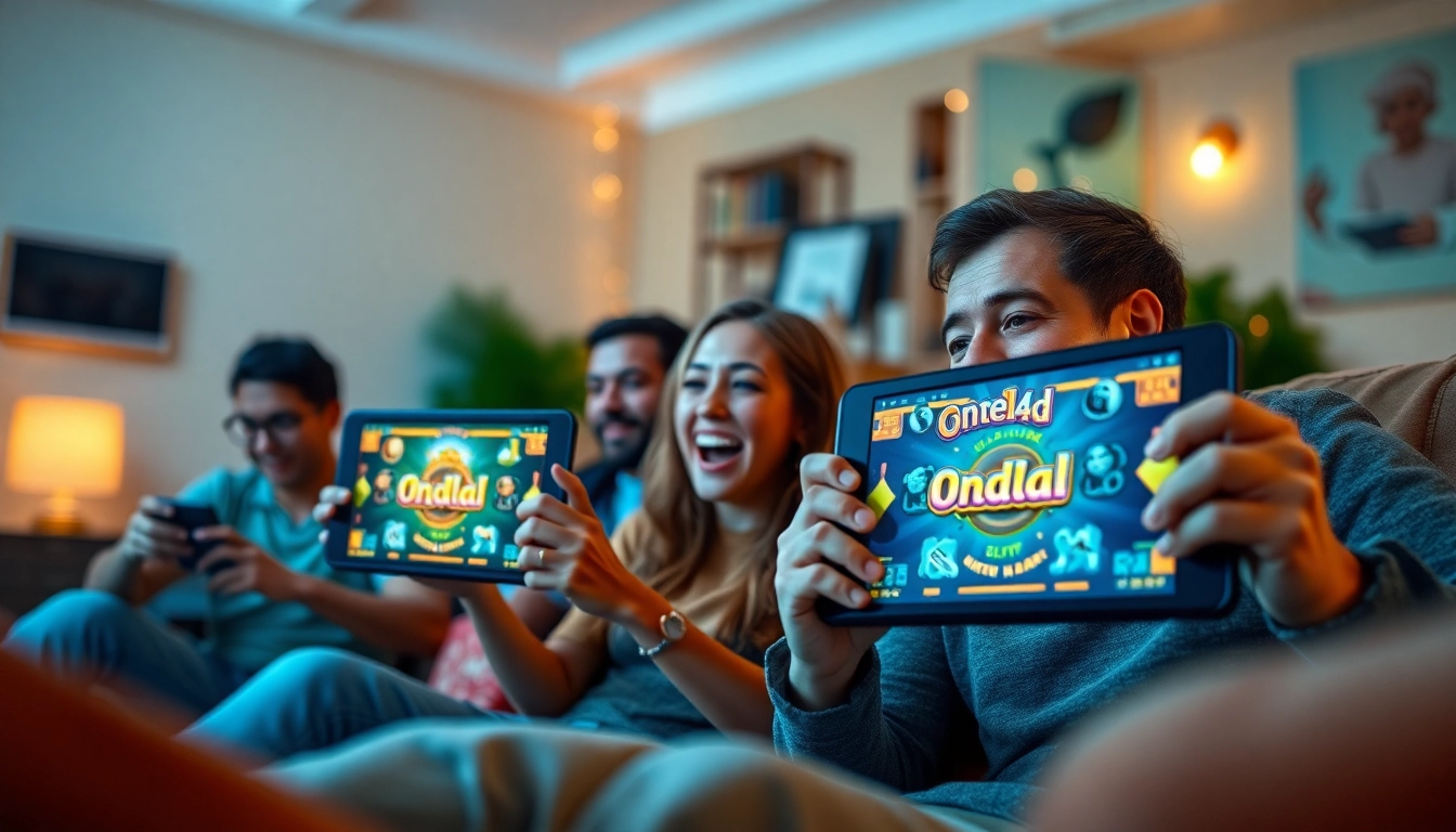 Permainan slot ondel4d slot yang menarik dengan pemain bahagia di rumah