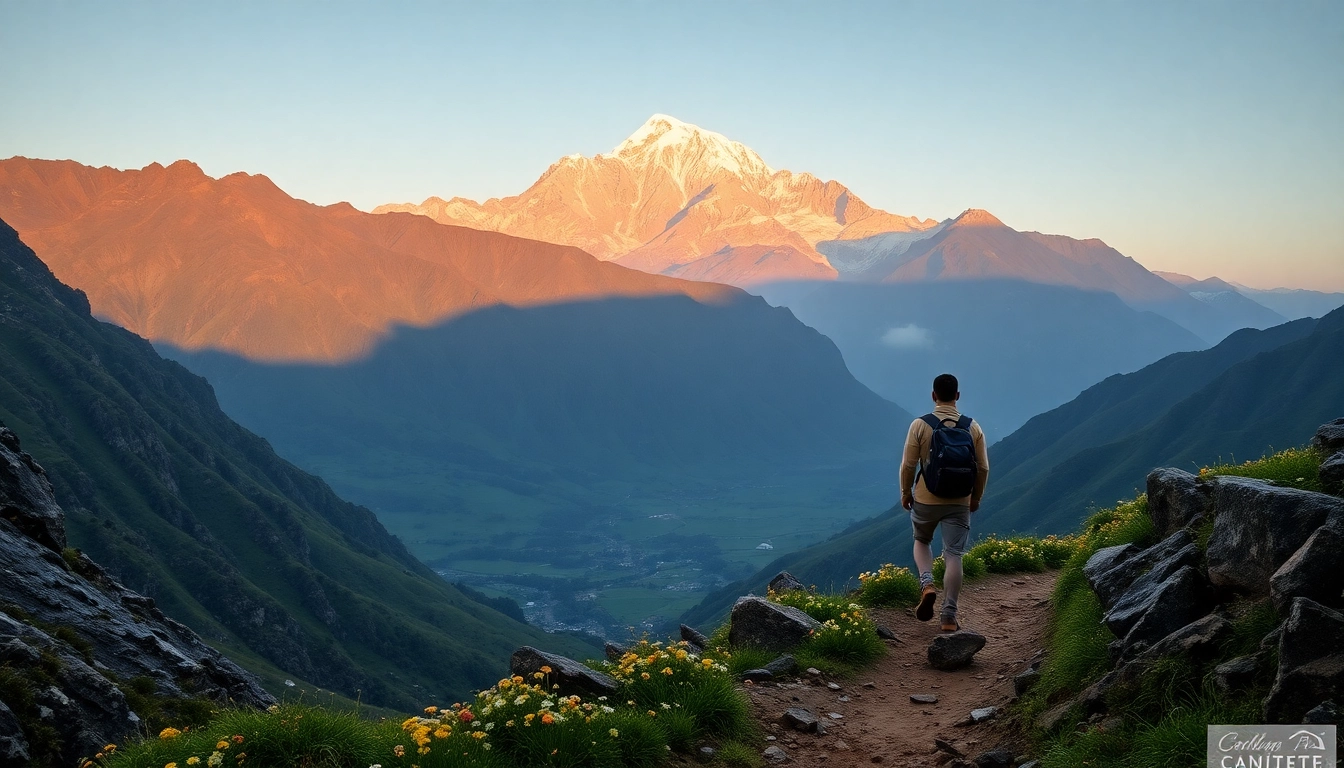 A hiker experiences breathtaking views on the goechala trek with Mt. Kanchenjunga in the background.