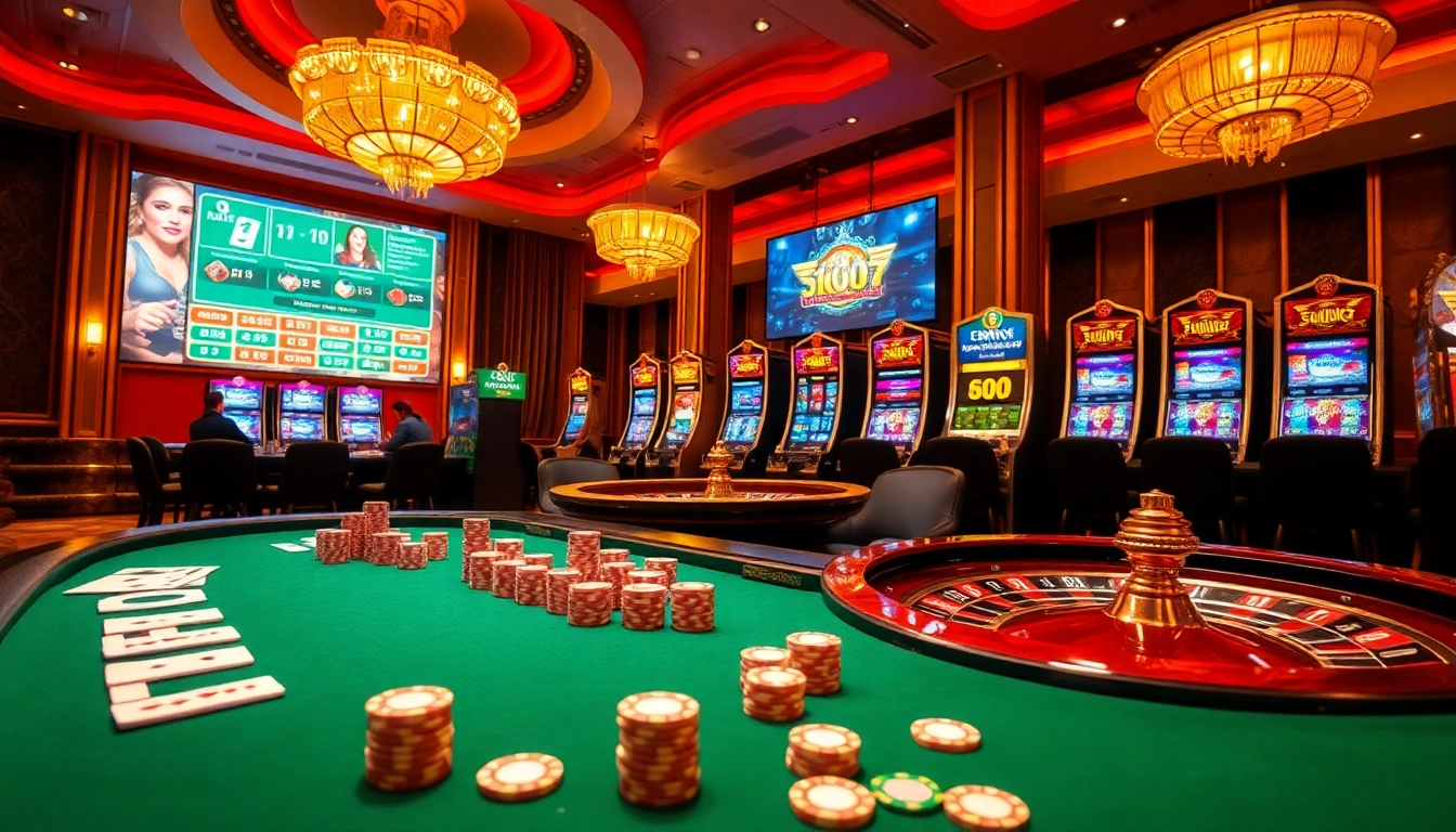 Découvrez l'excitation du meilleur casino en ligne avec des joueurs à des tables vibrantes et des machines à sous illuminées.