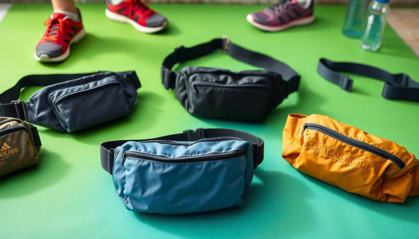 Showcase of diverse running belts with unique features for active lifestyles.