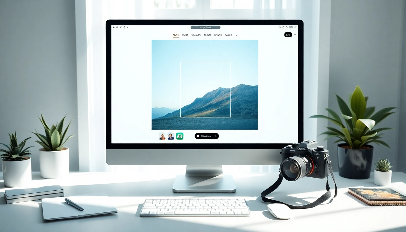 Quickly turn image into square using an innovative online tool on a computer screen.