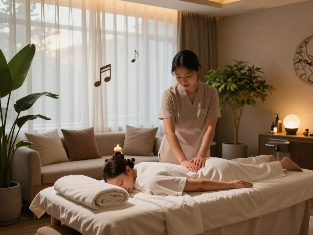 Experience soothing 논현동마사지 in a luxurious spa setting with professional therapist and calming atmosphere