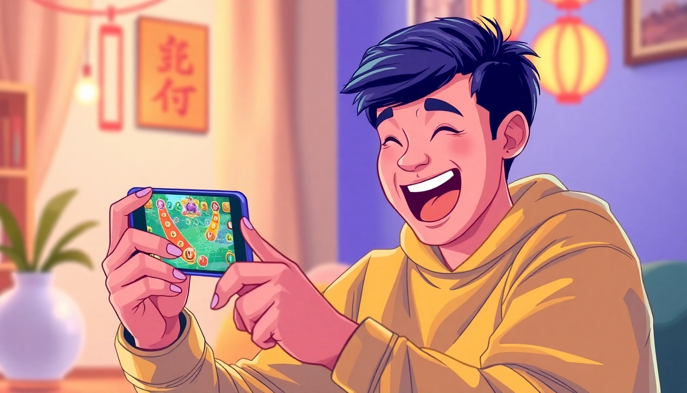 Engaging player experiencing the tashan game excitement on a smartphone, showcasing vibrant gameplay.