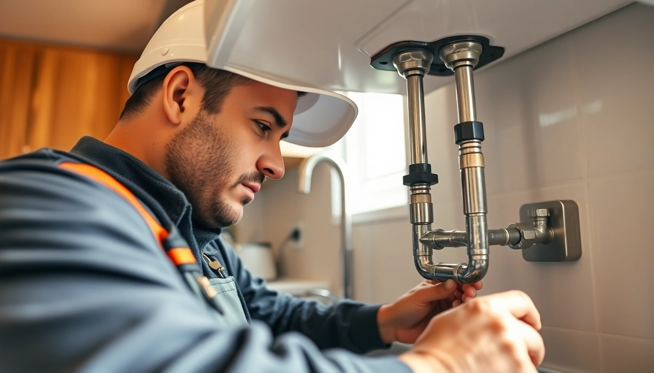 Highlighting the expertise in plumbing knightdale through a professional conducting inspections in a modern kitchen.