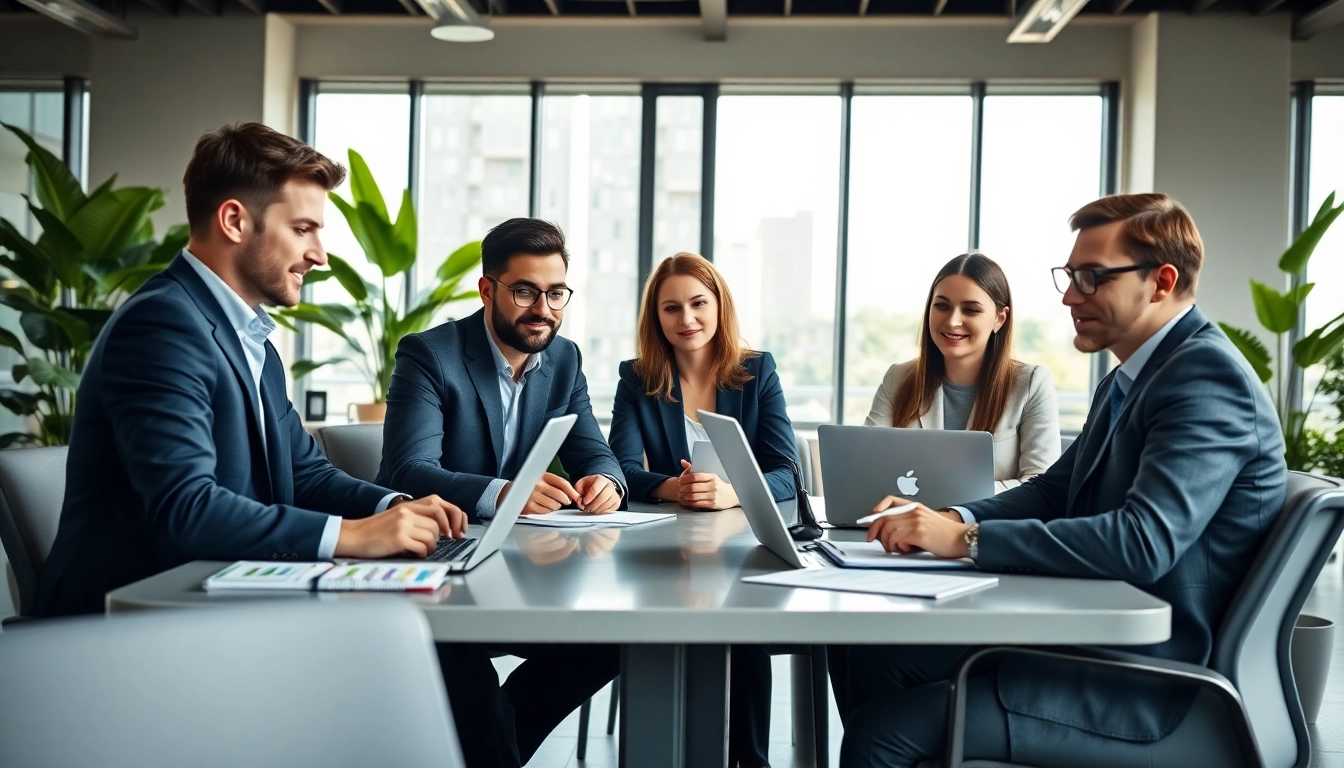 Consultants working together at https://www.shiverhamilton.com in a modern office.