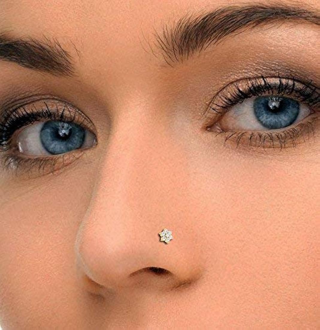 Elegant Women's Nose Piercing Designs in 18ct Gold &amp; Diamonds