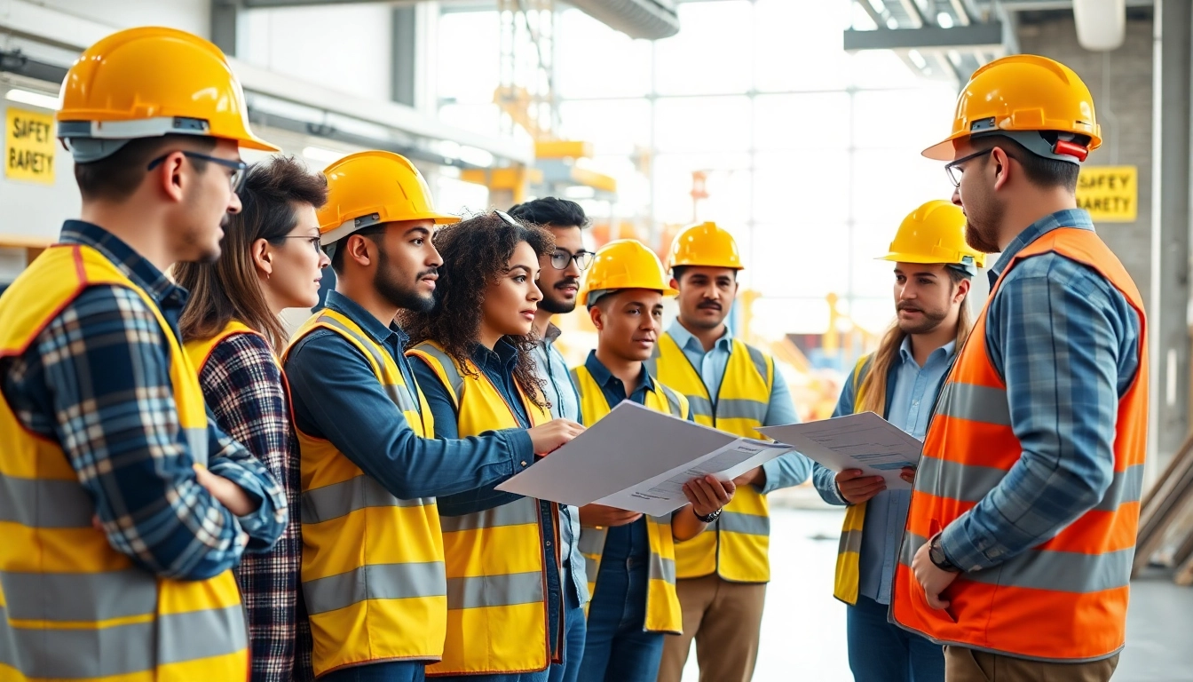 Engaging construction safety training session highlighting key protocols and safety gear.