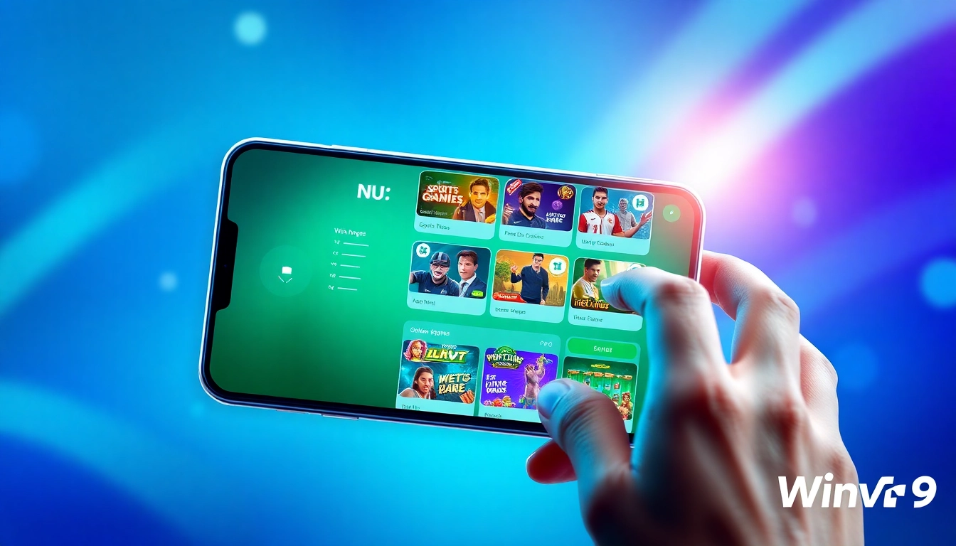 Engaging digital interaction with the Winvn 9 gambling app showcasing a user-friendly design.