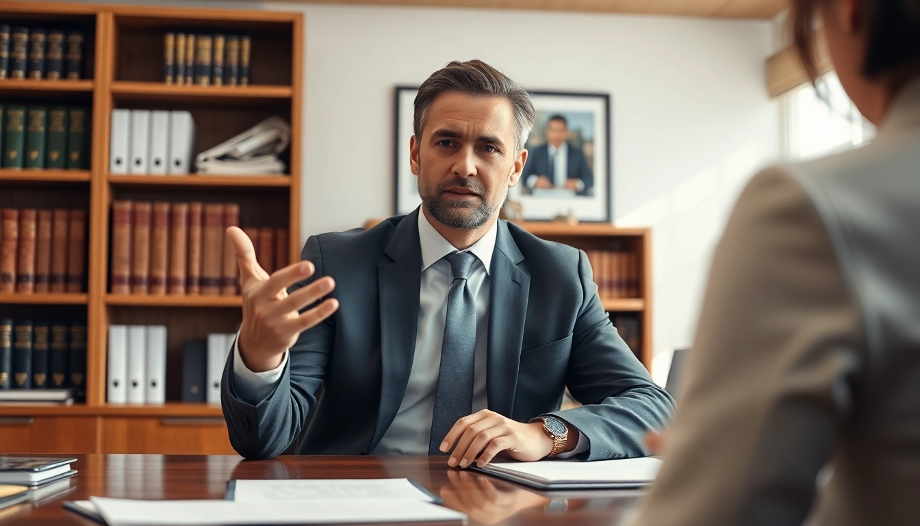 Consultation with Alexandria Personal Injury Lawyer showcasing professionalism and empathy in legal setting.