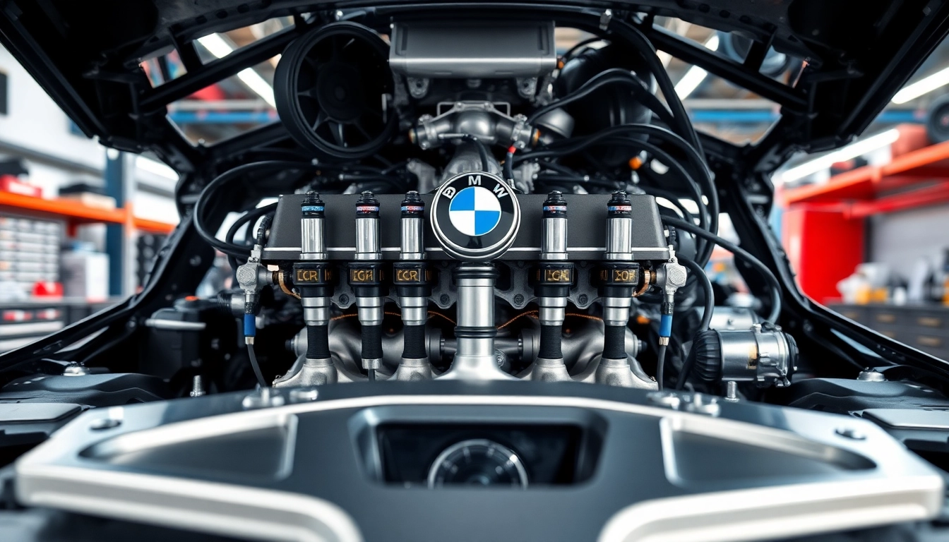 Showcasing a detailed BMW S58 Port Injection System within a modern engine bay setting.