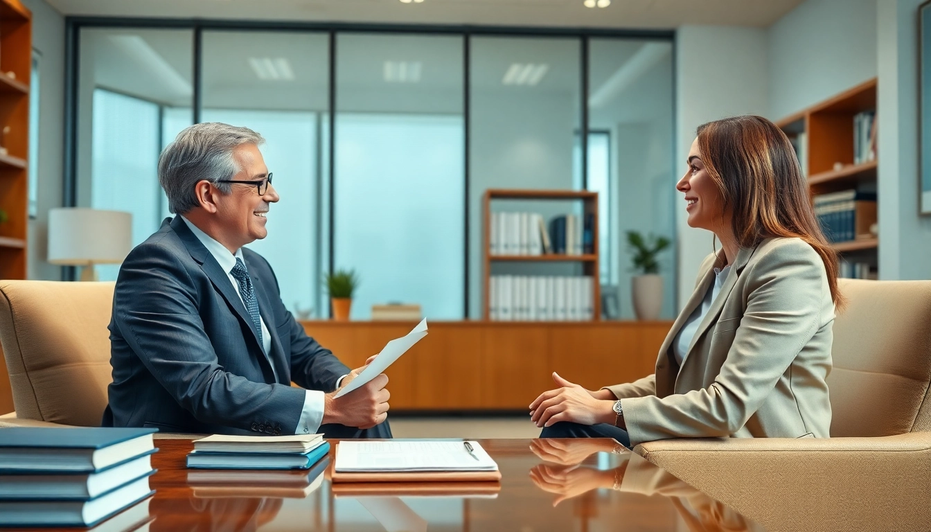 Consultation with a Palm Harbor Divorce Lawyer in a professional office setting.
