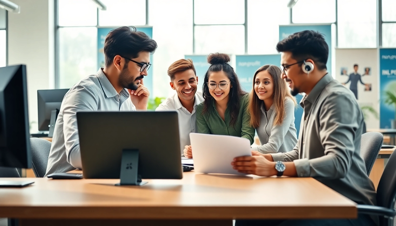 Providing efficient nonprofit it support through team collaboration in a modern office.