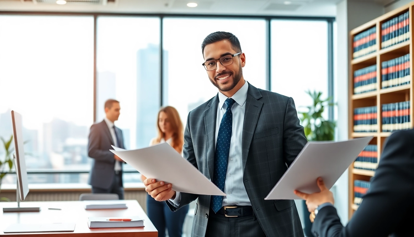 Explore legal representation services at https://www.lalitlaw.com with a confident attorney in a modern office.