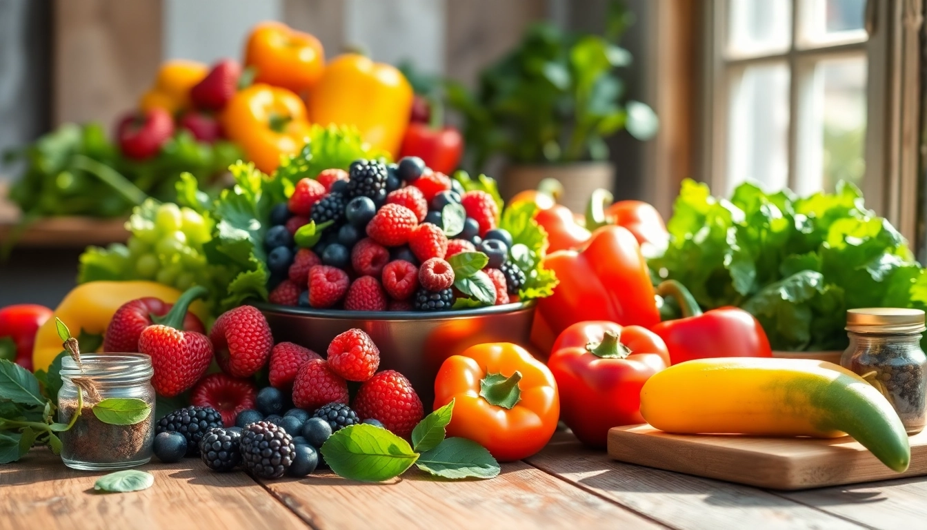 Capture healthy food inspiration with vibrant fruits at https://healthyvix.com on a wooden table.