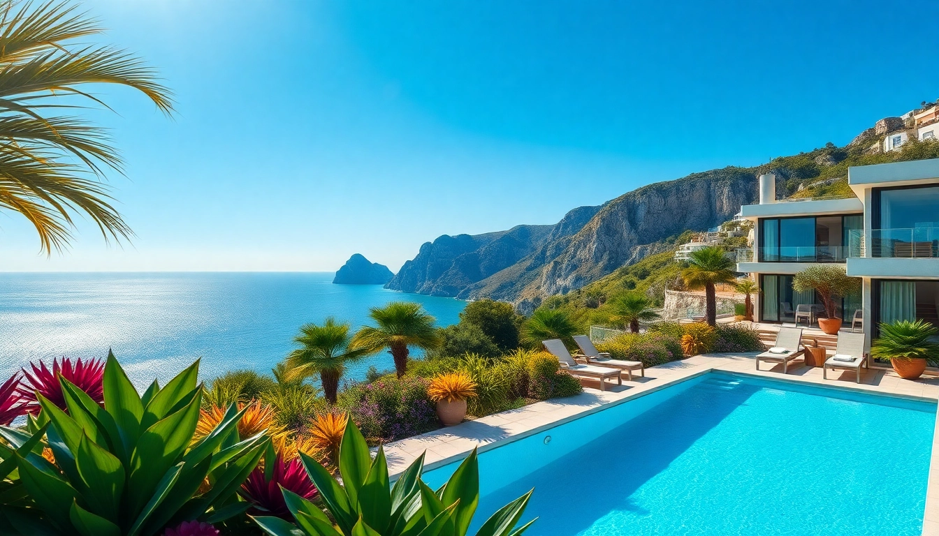 Visualize luxury real estate in Alanya with a stunning coastal villa and vibrant surroundings.