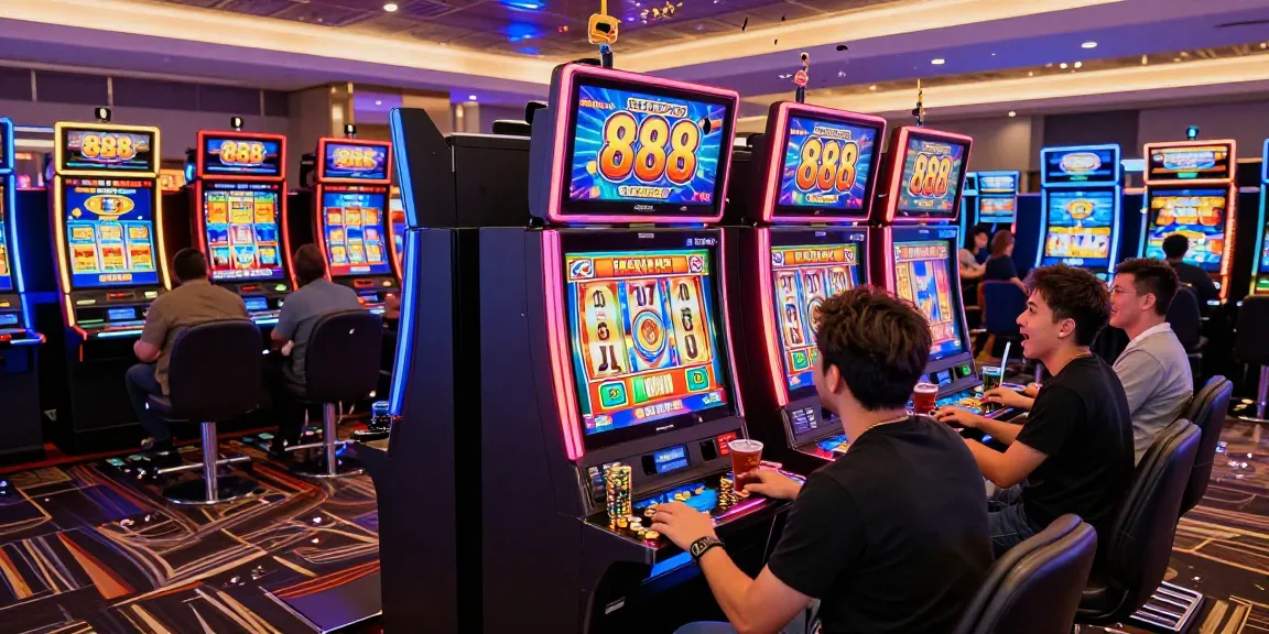 Slot88 gaming excitement with players celebrating victories in a vibrant casino atmosphere.