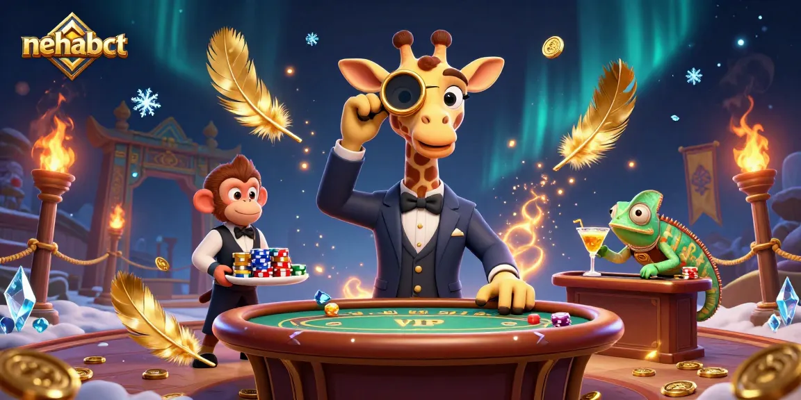 Gambarlah nehabct dengan jerapah berjudi di meja poker, dikelilingi koin emas di kasino