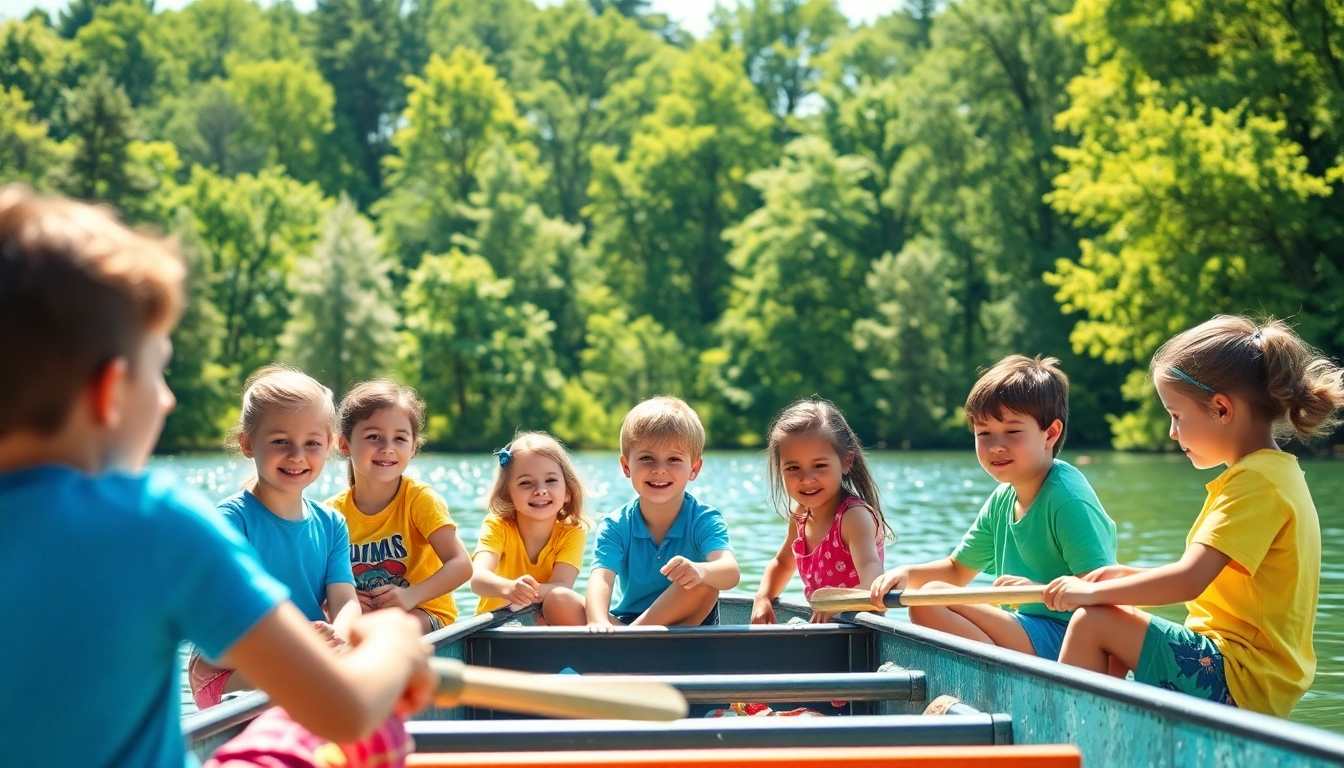 Engaged children enjoying activities at residential summer camps surrounded by nature.