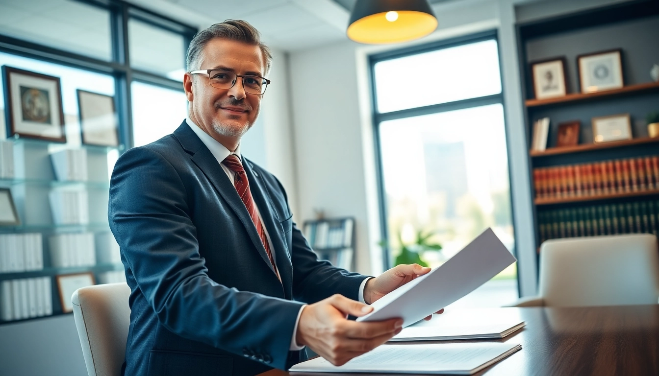 Consulting with a professional Houston Personal Injury Attorney in a bright office setting.