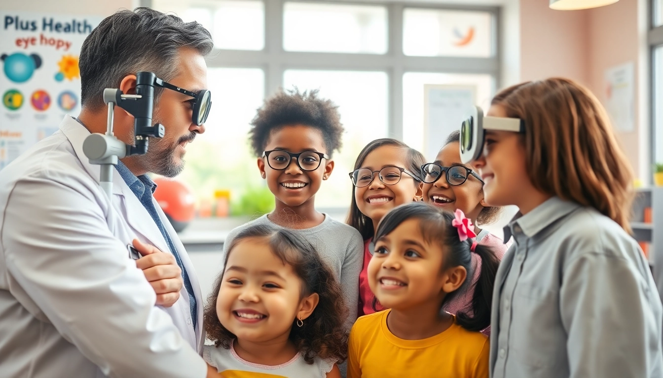 Our Children's Vision initiative showcases children undergoing eye exams, celebrating diversity and accessibility.
