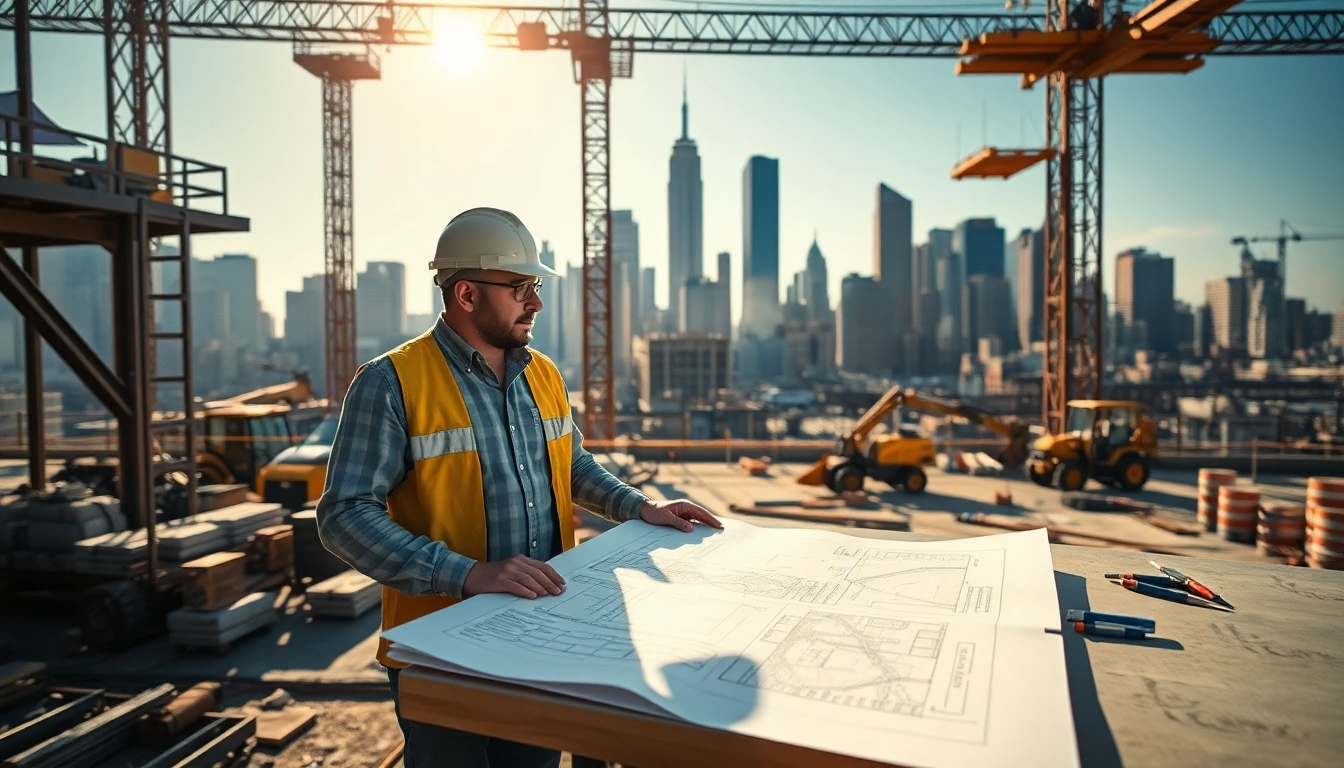New York Commercial General Contractor managing a bustling construction project in NYC.