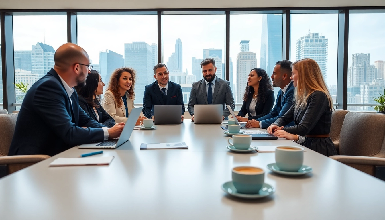 Engaging business meeting showcasing collaboration and diverse ideas in a modern office.