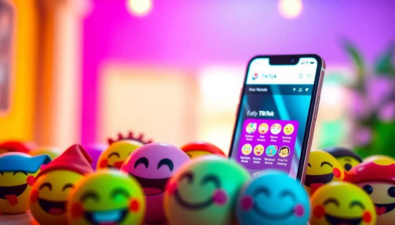 Use tiktok emojis for creative expression in a vibrant social media setting.