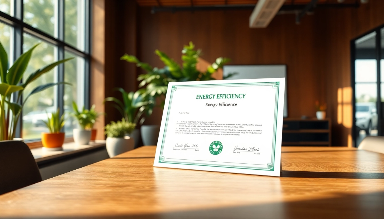 Certificado Ahorro Energético muestra en un entorno profesional y moderno.