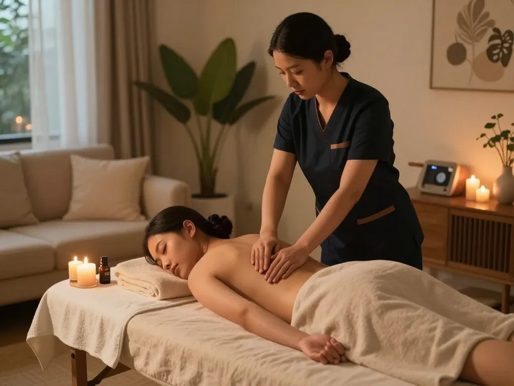 Experience a serene aromatherapy massage at home through www.maxim-anma.net's premium service.