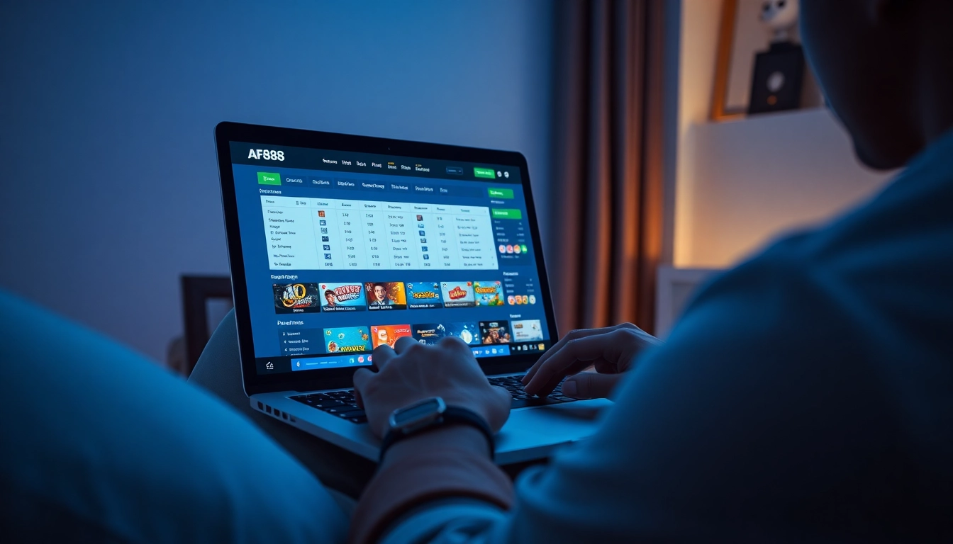 Explore the AF88 com online betting experience showcasing a user-friendly interface, promotions, and game options.