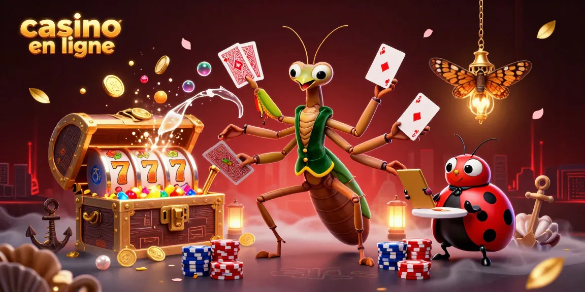 Illustration animée représentant un casino en ligne vibrant, avec des éléments ludiques et une atmosphère festive.
