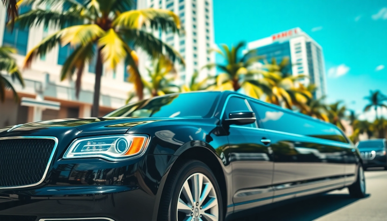 Experience luxury with our limousine service Miami in a vibrant city setting.