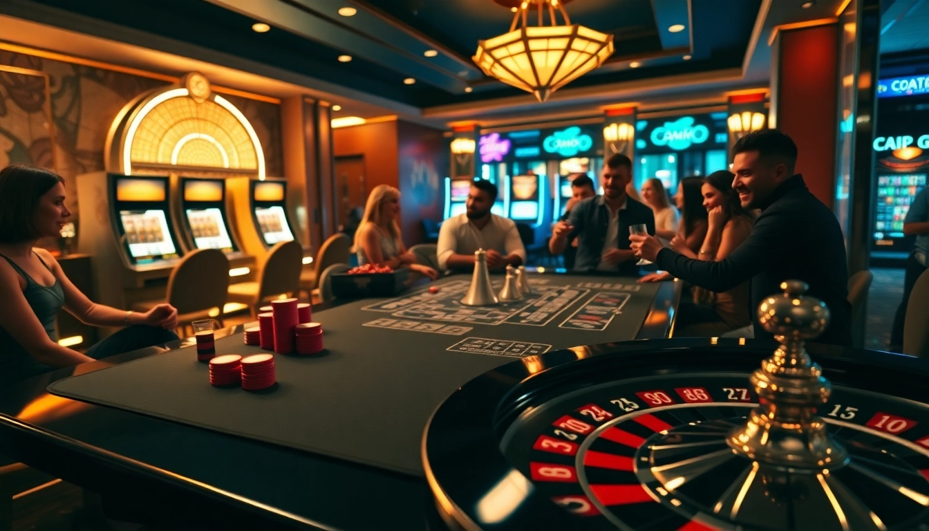 SODO casino players enjoying a thrilling game at an elegant poker table.