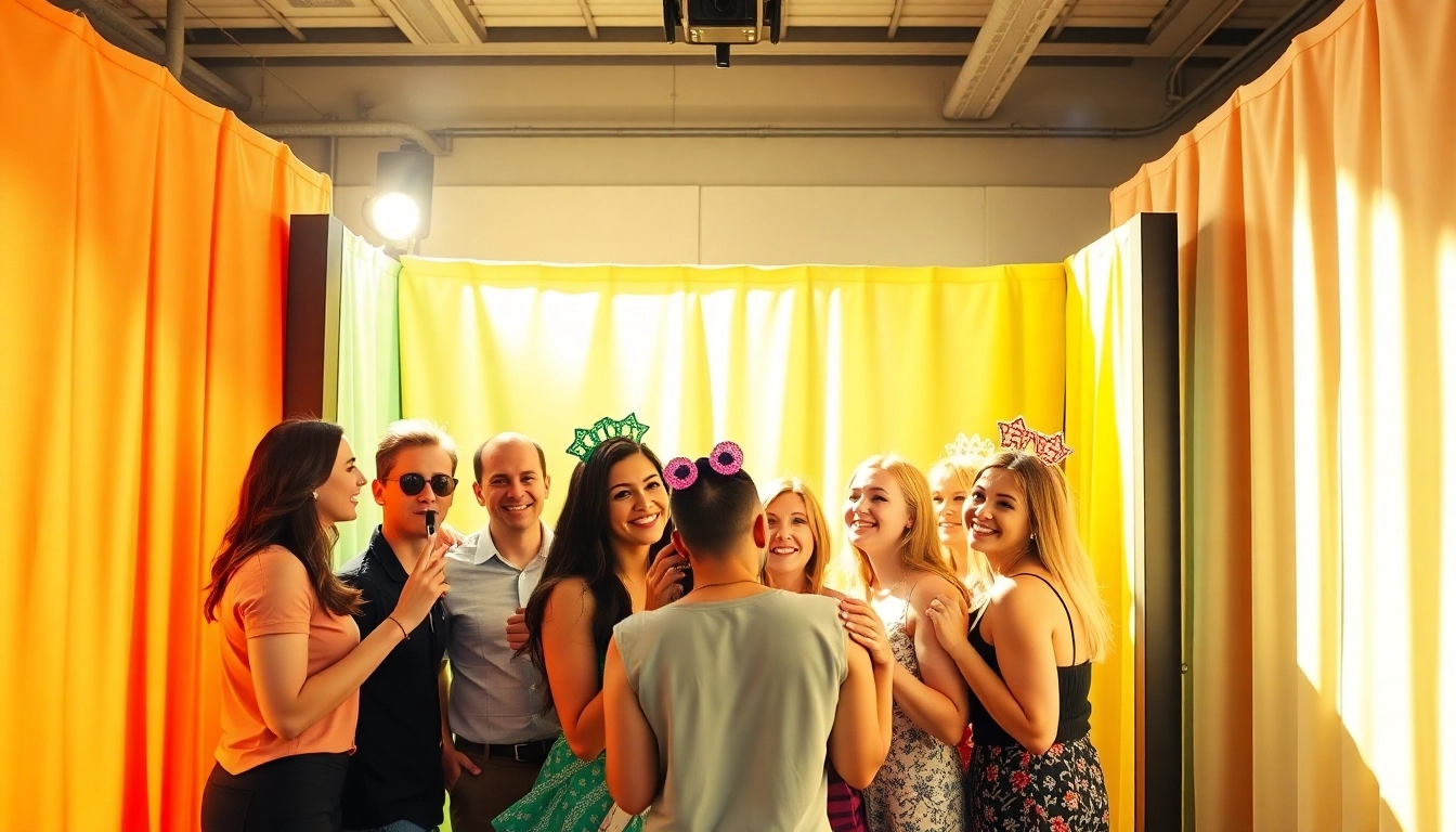 Capture fun moments at a vibrant photo booth Chicago with colorful props and designs.