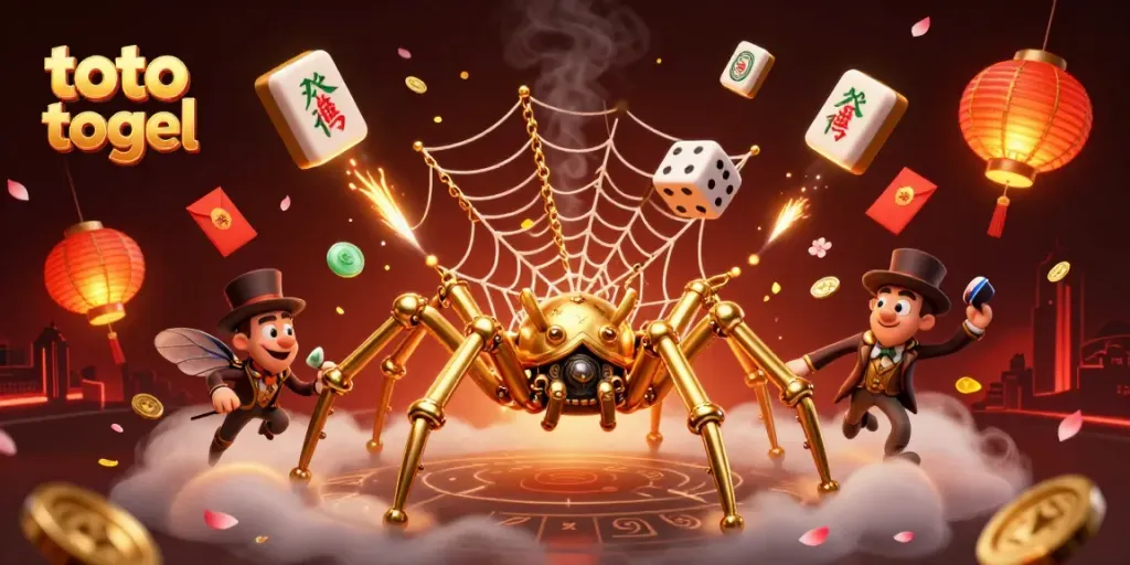 Menang di toto togel dengan laba dari permainan kasino, gambar ilustrasi 3D menarik.