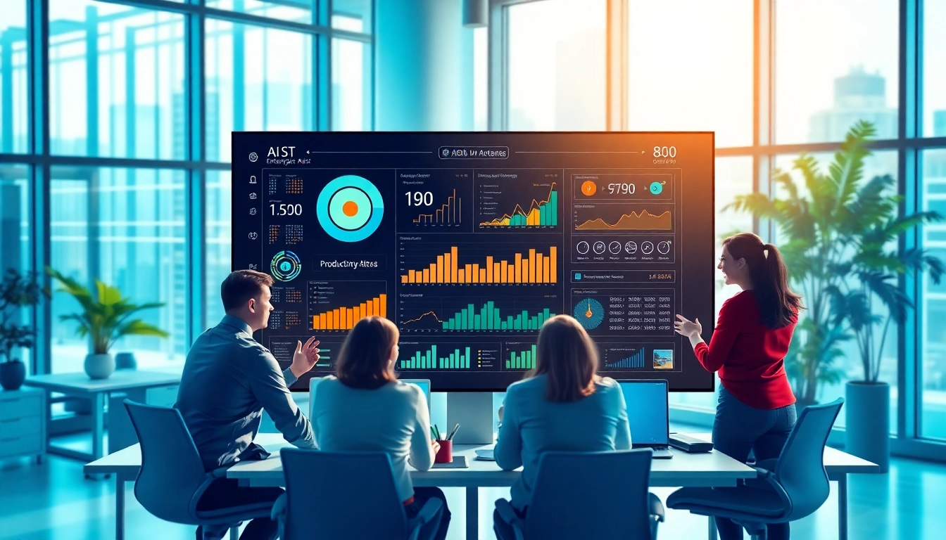 Empower teams with an enterprise ai assistant, illustrated in a collaborative office setting.