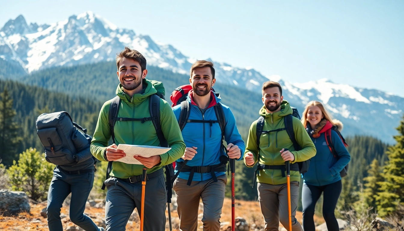 Adventurers on an expedition in stunning nature with scenery at https://wpedition.com/ showcasing camaraderie and exploration.