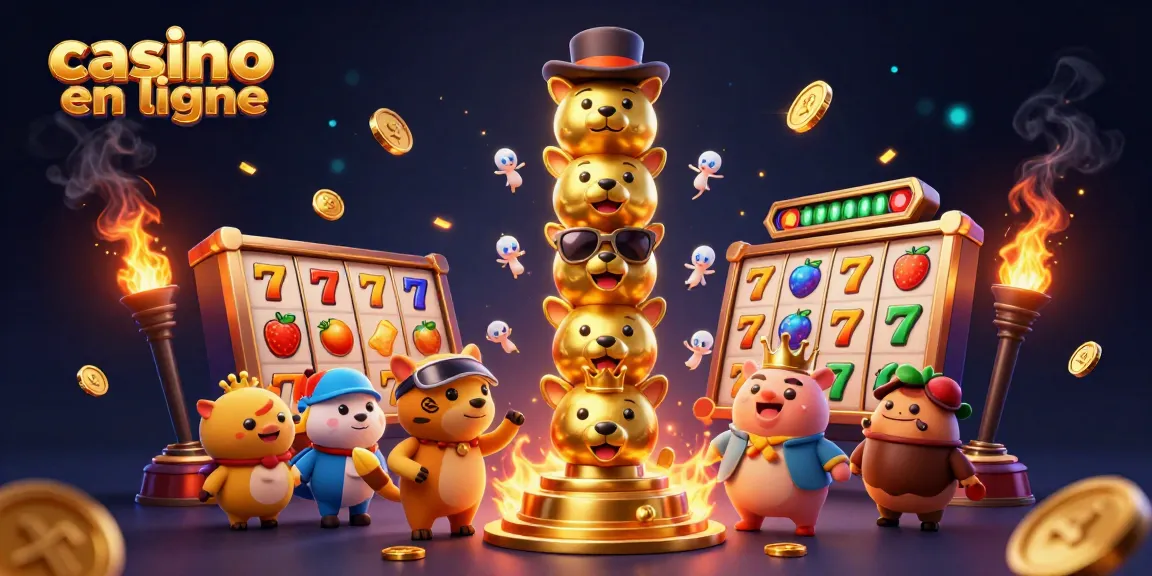 Jeux de casino en ligne animés avec une ambiance vibrante autour d'un totem orné