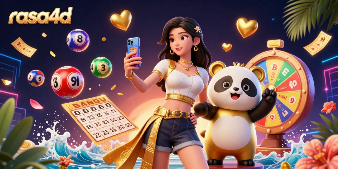 Experience thrilling lotto games with rasa4d as a stylish woman engages with a smartphone amidst vibrant game elements.