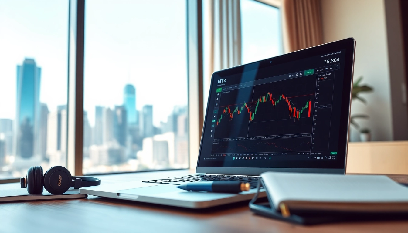Analyze trading strategies with the hotforex mt4 platform displayed on a laptop.