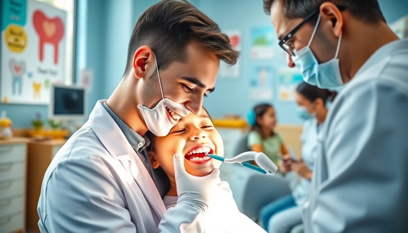 Family dentist Frankfort IL providing dental care to a child in a friendly clinic environment.