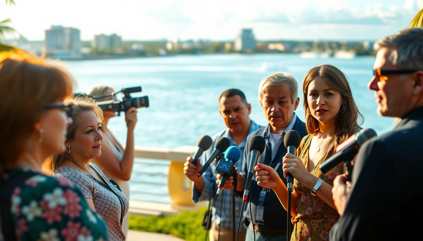 Journalists from https://kbindependent.org/ engaging with the community, capturing local news stories.