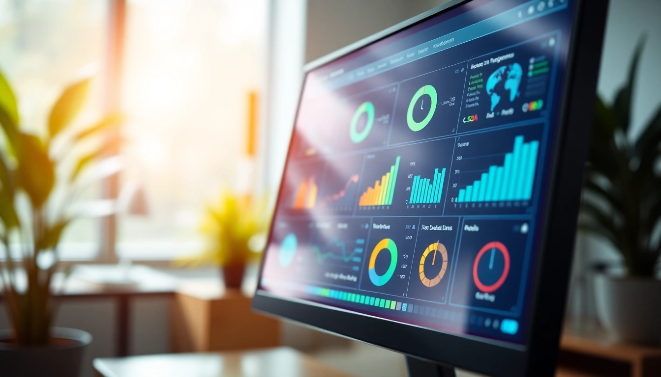 Ai Tool Navigator interface showcasing diverse AI tools and data insights in a modern office.