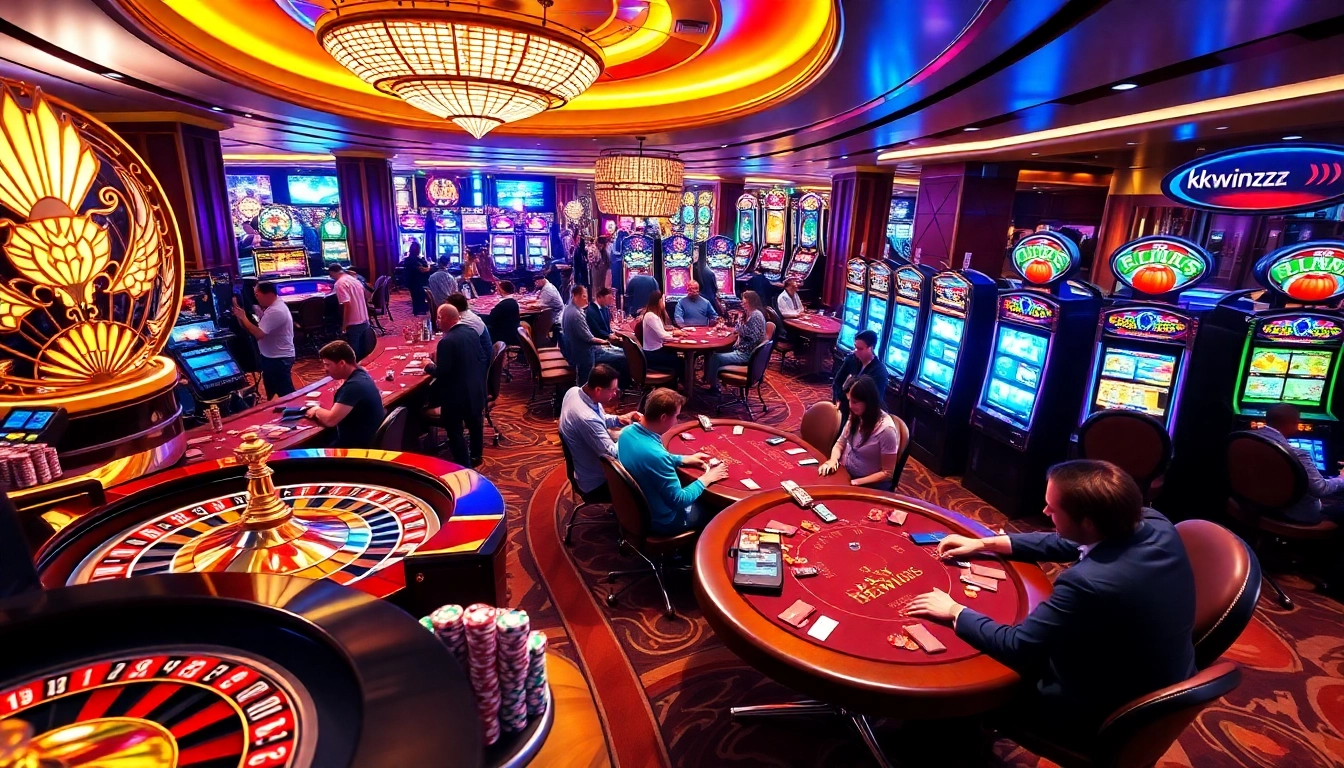 Engaging casino scene featuring diverse players and games at https://kkwinzz.com/ for an electrifying experience.