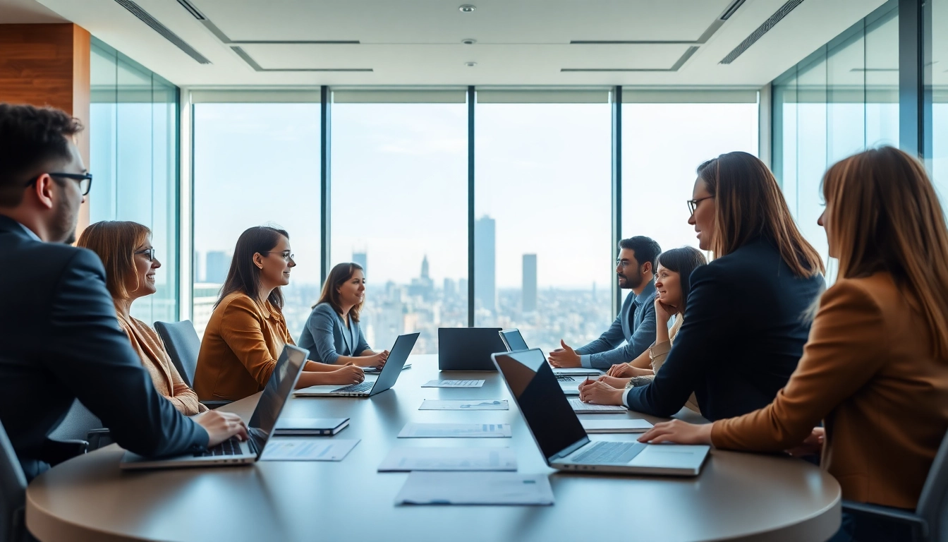 Engaged professionals at a meeting discussing strategies, showcasing the essence of https://antrepost.com.