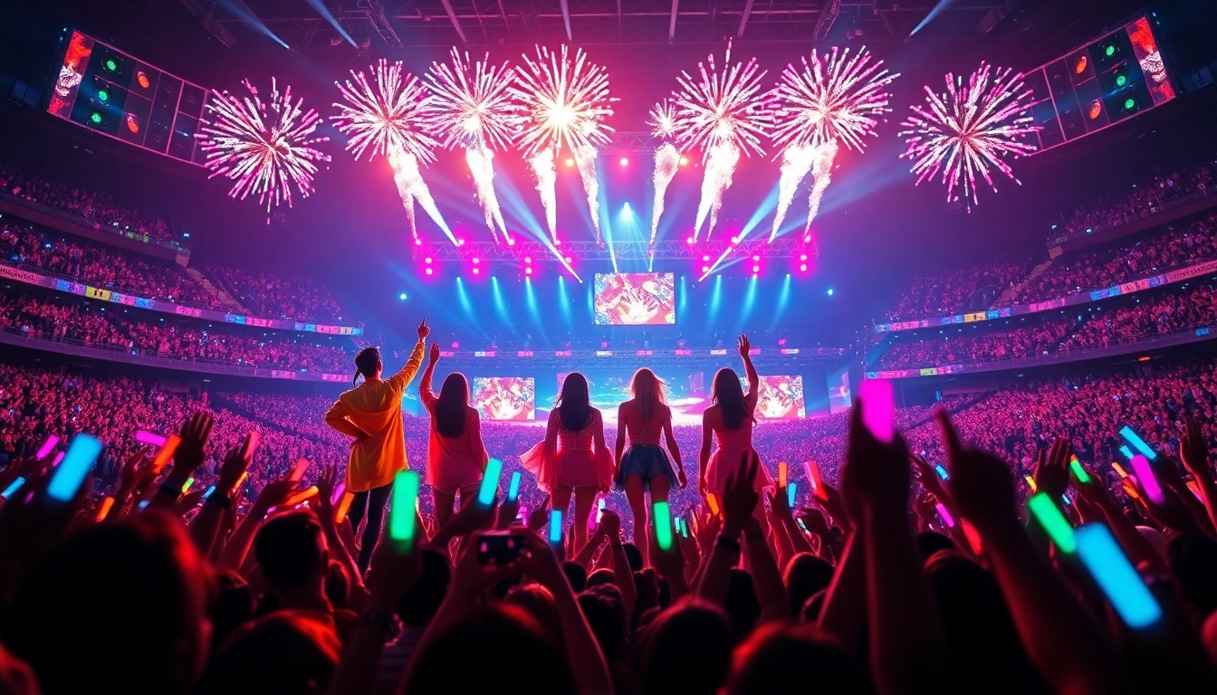 Exciting Blackpink news from a live concert with dynamic visuals and enthusiastic fans.