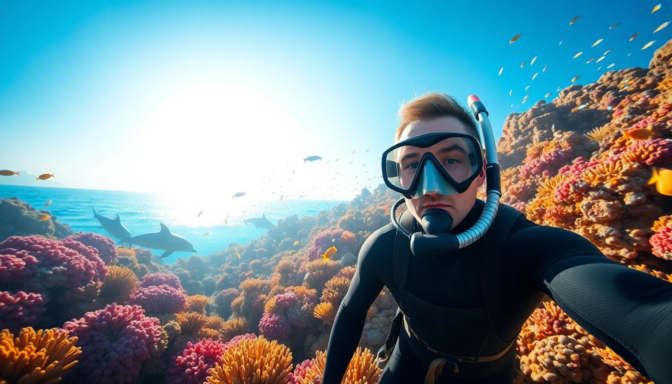 Snorkeler immerses in vibrant coral reefs at https://egypt-snorkeling.com, showcasing marine biodiversity.