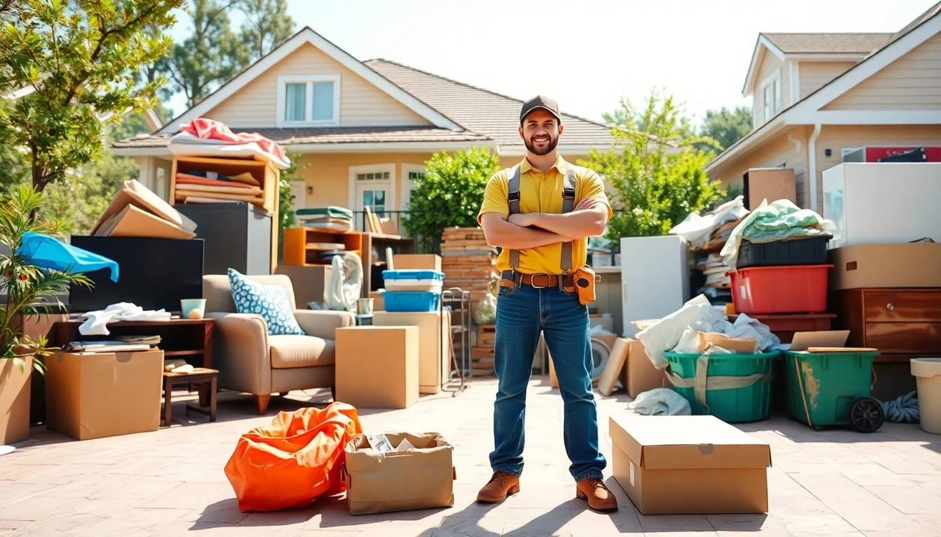 Streamlined junk removal process at https://myeasyjunkremoval.com highlighting a professional clearing clutter.